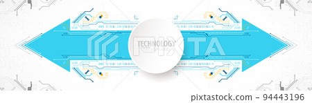 Abstract technology circuit board. Communication concept. Arrow theme. 94443196