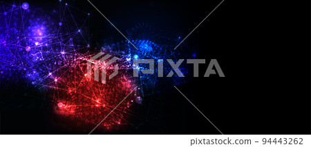 Abstract plexus vector background. Glowing particles dynamic flow. Abstract plexus vector background. Glowing particles dynamic flow. 94443262