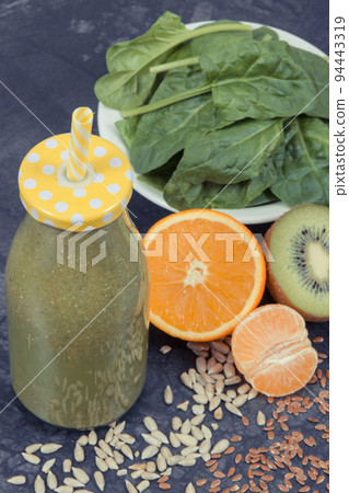 Healthy smoothie from fruits and vegetables as source vitamins and minerals Healthy smoothie from fruits and vegetables as source vitamins and minerals 94443319