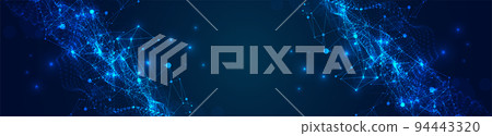 Abstract plexus vector background. Glowing particles dynamic flow. Abstract plexus vector background. Glowing particles dynamic flow. 94443320