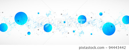 Template for science and technology presentation. Plexus style background. Template for science and technology presentation. Plexus style background. 94443442