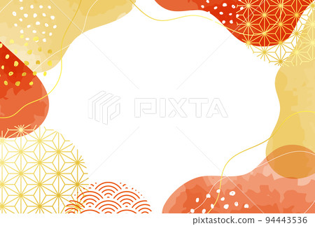 New Year's card New Year Japanese modern watercolor style frame postcard 94443536