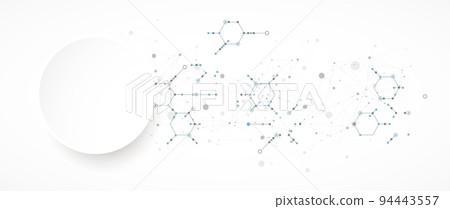 Template for science and technology presentation. Plexus style background. Template for science and technology presentation. Plexus style background. 94443557