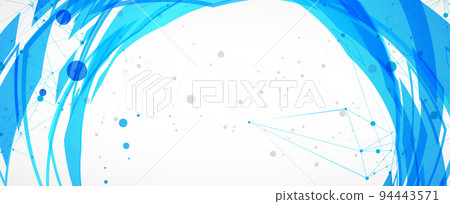 Template for science and technology presentation. Plexus style background. 94443571