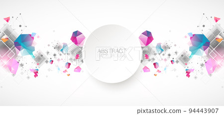 Abstract background with square pattern. Plexus effect. 94443907