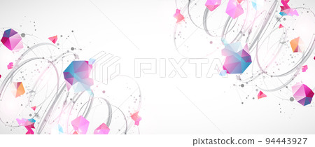 Abstract swirling colored lines. Futuristic geometric composition. Background for design works. 94443927