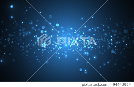 Abstract polygonal vector science background with connecting dots and lines. Abstract polygonal vector science background with connecting dots and lines. 94443994