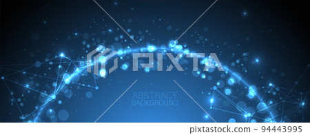 Abstract vector background, scientific direction, with glowing circles and chaotic spots on it. Abstract vector background, scientific direction, with glowing circles and chaotic spots on it. 94443995