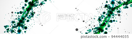 Abstract vector background, scientific direction, with green circles and chaotic spots on it. 94444035