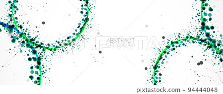 Abstract vector background, scientific direction, with green circles and chaotic spots on it. Abstract vector background, scientific direction, with green circles and chaotic spots on it. 94444048