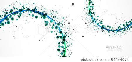 Abstract vector background, scientific direction, with green circles and chaotic spots on it. Abstract vector background, scientific direction, with green circles and chaotic spots on it. 94444074