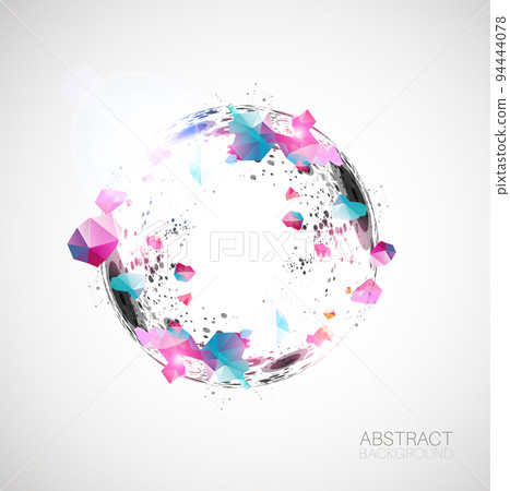 Abstract sphere background with plexus effect. 3D surface. 94444078