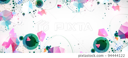 Template for science and technology presentation. Plexus style background. Template for science and technology presentation. Plexus style background. 94444122