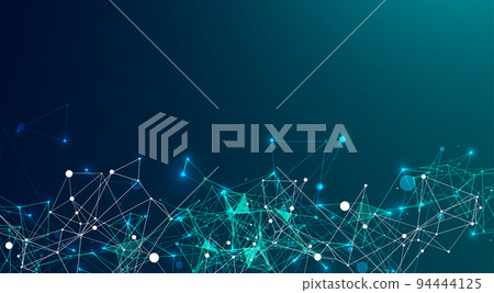 Abstract plexus vector background. Glowing particles dynamic flow. 94444125