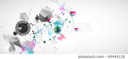 Template for science and technology presentation. Plexus style background. Template for science and technology presentation. Plexus style background. 94444126