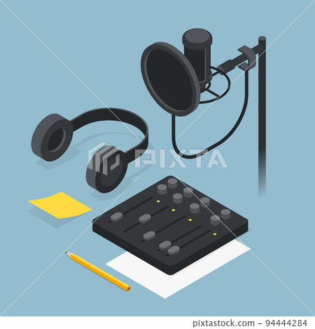 Voice Recording Isometric Illustration 94444284
