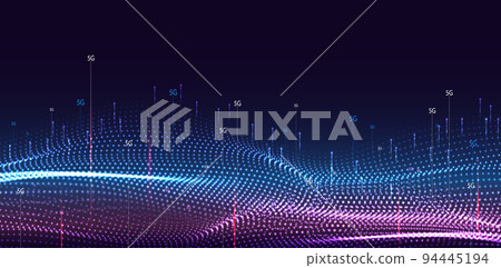 5G or 6G dot line mobile technology. Wireless data network and connection technology concept. high-speed, futuristic background. vector design 94445194