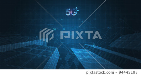 5G or 6G dot line mobile technology. Wireless data network and connection technology concept. high-speed, futuristic background. vector design 94445195