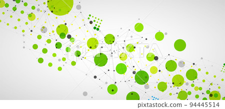Modern geometrical circle abstract background. Dotted texture template. Geometric pattern in halftone style with plexus effect. 94445514