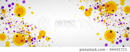 Modern geometrical circle abstract background. Dotted texture template. Geometric pattern in halftone style with plexus effect. Modern geometrical circle abstract background. Dotted texture template. Geometric pattern in halftone style with plexus effect. 94445723