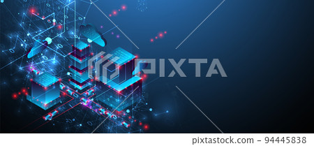 Isometric big data concept, database. Abstract technology background. Vector illustration Isometric big data concept, database. Abstract technology background. Vector illustration 94445838