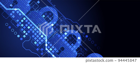 Padlock icon.Ppersonal data security Illustrates cyber data or information privacy idea. Color abstract  internet technology. 94445847