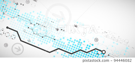 Abstract technology concept. Circuit board, high computer color background. Vector illustration with space for content, web - template, business tech presentation. 94446082