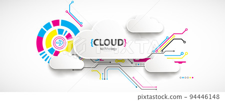 Cloud storage technology. Integrated digital web concept background. Cloud storage technology. Integrated digital web concept background. 94446148
