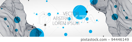 Modern science or technology elements. Trendy abstract background. Cyberspace surface illustration. Vector. Modern science or technology elements. Trendy abstract background. Cyberspace surface illustration. Vector. 94446149