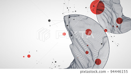 Modern science or technology elements. Trendy abstract background. Cyberspace surface illustration. Vector. 94446155