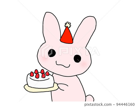 rabbit with cake - Stock Illustration [94446160] - PIXTA