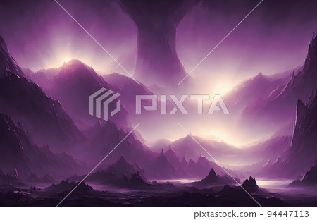 alien landscape, a panorama of a surface of another planet alien landscape, a panorama of a surface of another planet 94447113