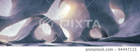 Fantastic caves of another planet. Space background. Banner size 94447115