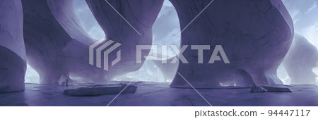 Fantastic caves of another planet. Space background. Banner size 94447117