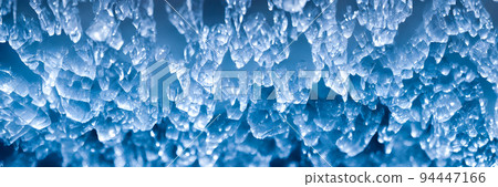Blue Ice Background. Christmas Ice texture, Winter background. Banner size 94447166