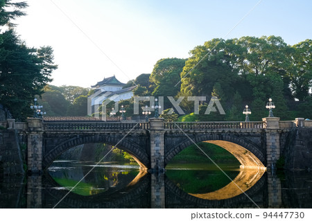 Chiyoda-ku, Tokyo Imperial Palace at dusk, main gate Ishibashi 94447730