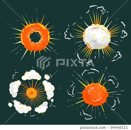 Explosion Fireball, Blast with Flame and Fume Set 94448321