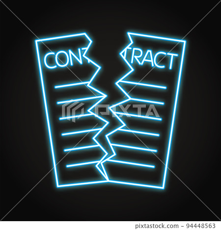Contract break neon icon in line style Contract break neon icon in line style 94448563