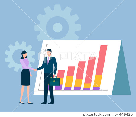 Business Colleagues, Handshake of Partners Vector 94449420