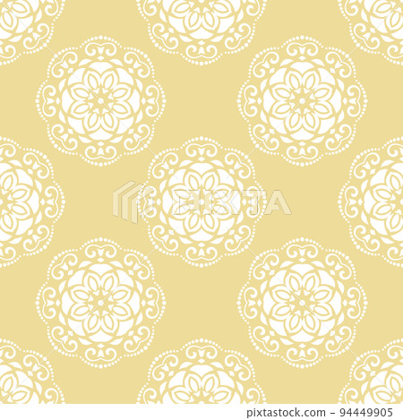 Floral Seamless Vector Pattern With Leaves Floral Seamless Vector Pattern With Leaves 94449905