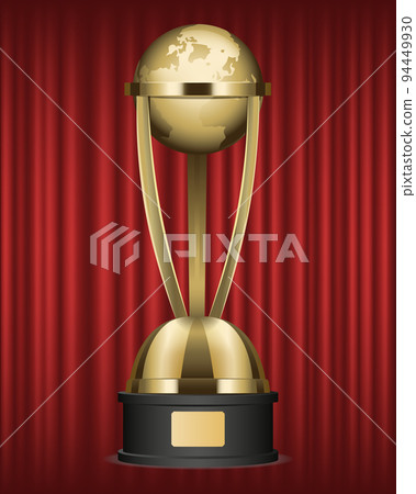 Award Made of Gold, Globe on Pedestal Red Curtain Award Made of Gold, Globe on Pedestal Red Curtain 94449930