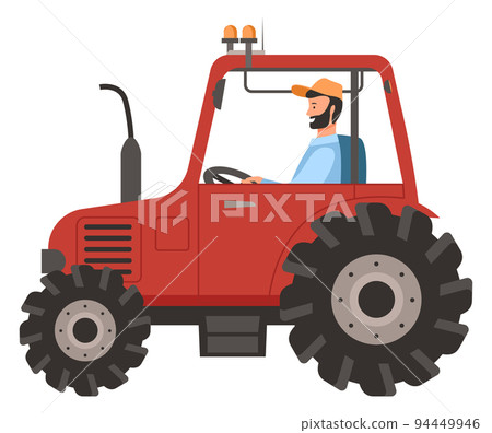 Male Driving Tractor Machinery, Agriculture Work 94449946