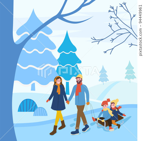 Winter Vacations of Family, Parents and Children Winter Vacations of Family, Parents and Children 94449961