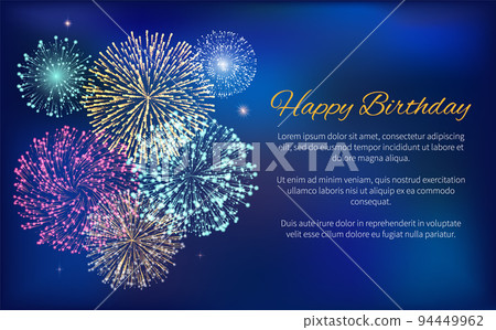 Happy Birthday Celebration with Fireworks Greeting Happy Birthday Celebration with Fireworks Greeting 94449962