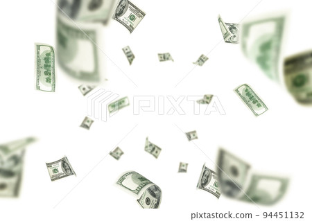 Dollar sign. American money. Cash white background, us bill. Money falling. 94451132