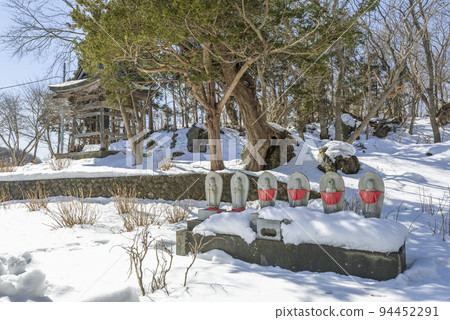 Rokujizo at Usu Zenkoji Temple in winter, Date City, Hokkaido 94452291