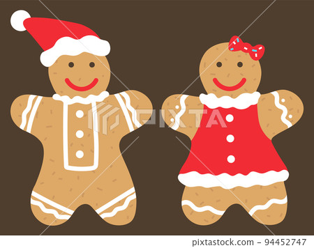 Cookies Couple Made of Gingerbread Dough Vector Cookies Couple Made of Gingerbread Dough Vector 94452747