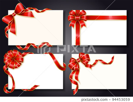 Wrapped Gift Cards with Festive Ribbons and Bows 94453059