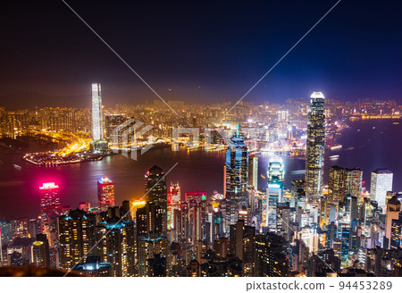 Hong Kong Million dollar night view from Victoria Peak 94453289