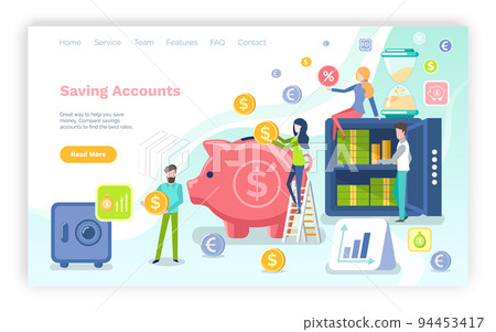 Saving Accounts Pig with Dollars Money Website Saving Accounts Pig with Dollars Money Website 94453417